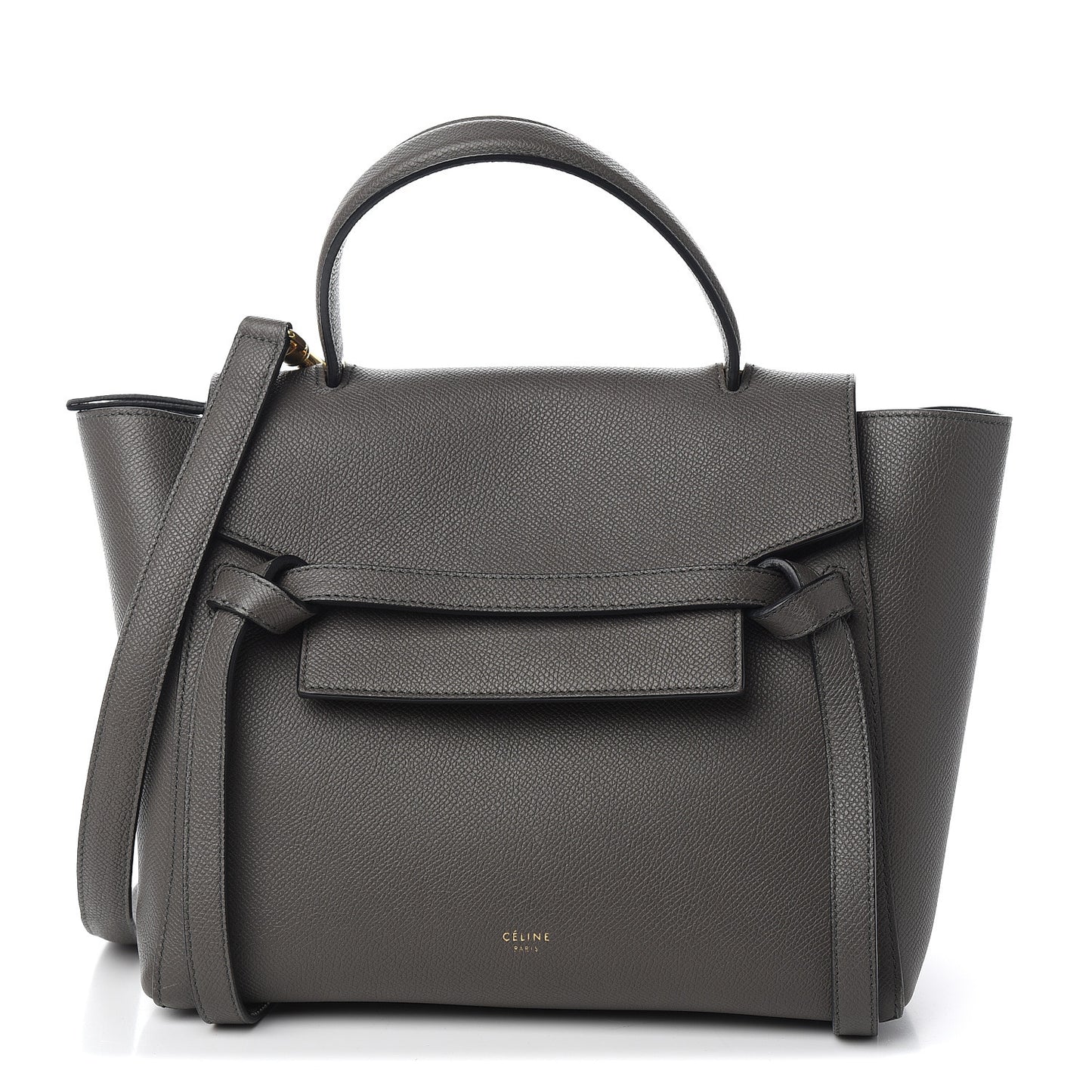 Grained Calfskin Micro Belt Bag Grey