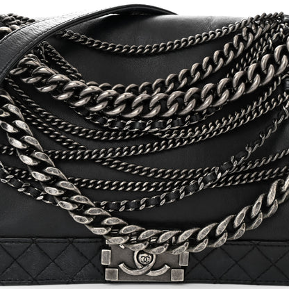 Chanel Calfskin Enchained New Medium Boy Flap Black 8 of 11