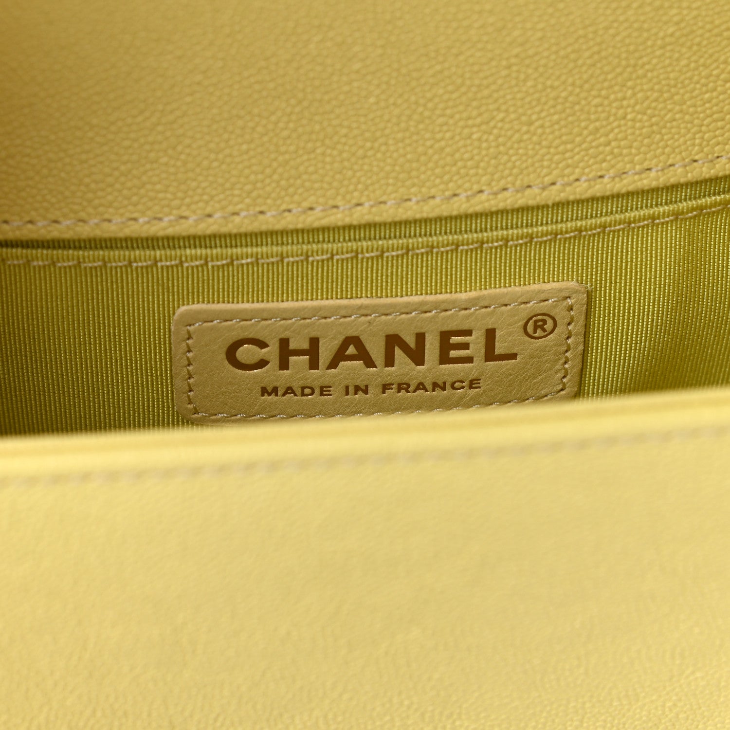 Chanel Caviar Chevron Quilted Small Boy Flap Yellow 6 of 9