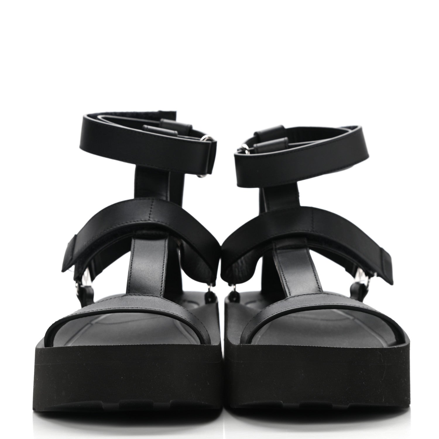 Hermes Calfskin Womens Enid Sandals 35 Black 2 of 12