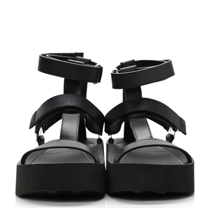 Hermes Calfskin Womens Enid Sandals 35 Black 2 of 12