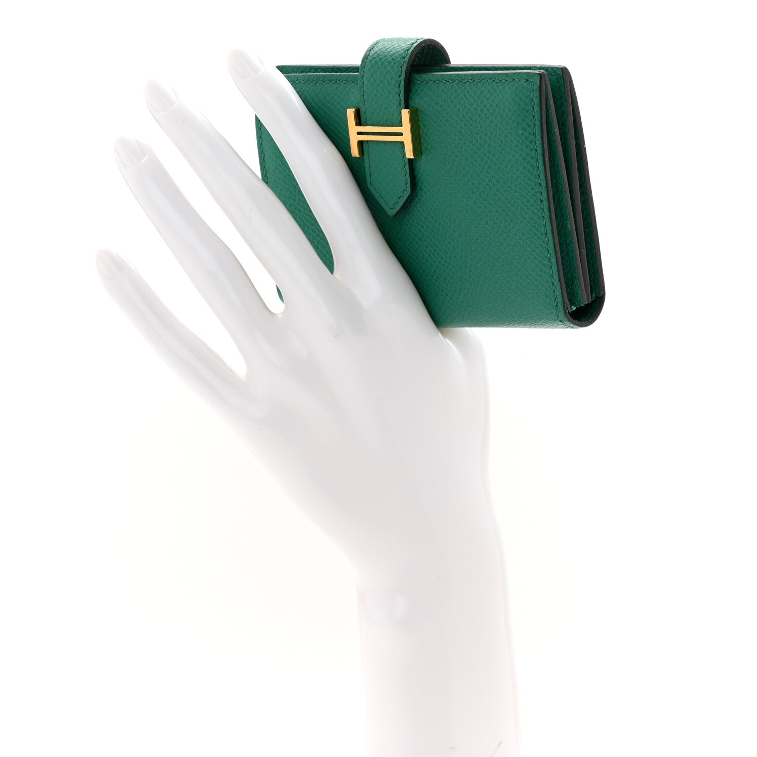 Hermes Epsom Bearn Card Holder Wallet Vert Jade 2 of 9