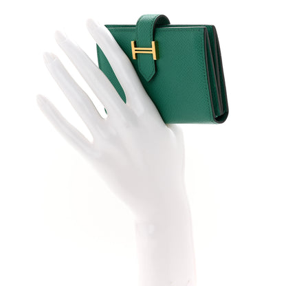 Hermes Epsom Bearn Card Holder Wallet Vert Jade 2 of 9