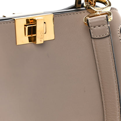 Fendi Vitello Tahiti Burro Medium Peekaboo Iconic Essentially Satchel Tortora Black 19 of 22