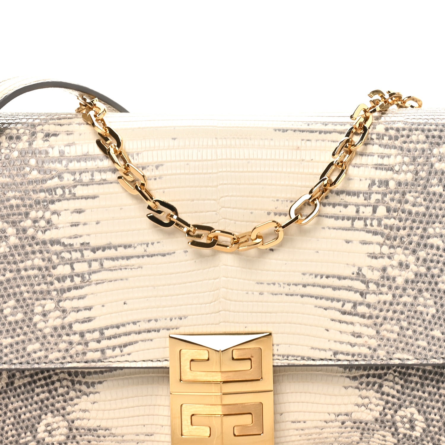 Givenchy Lizard Small 4G Chain Shoulder Bag Natural 7 of 9