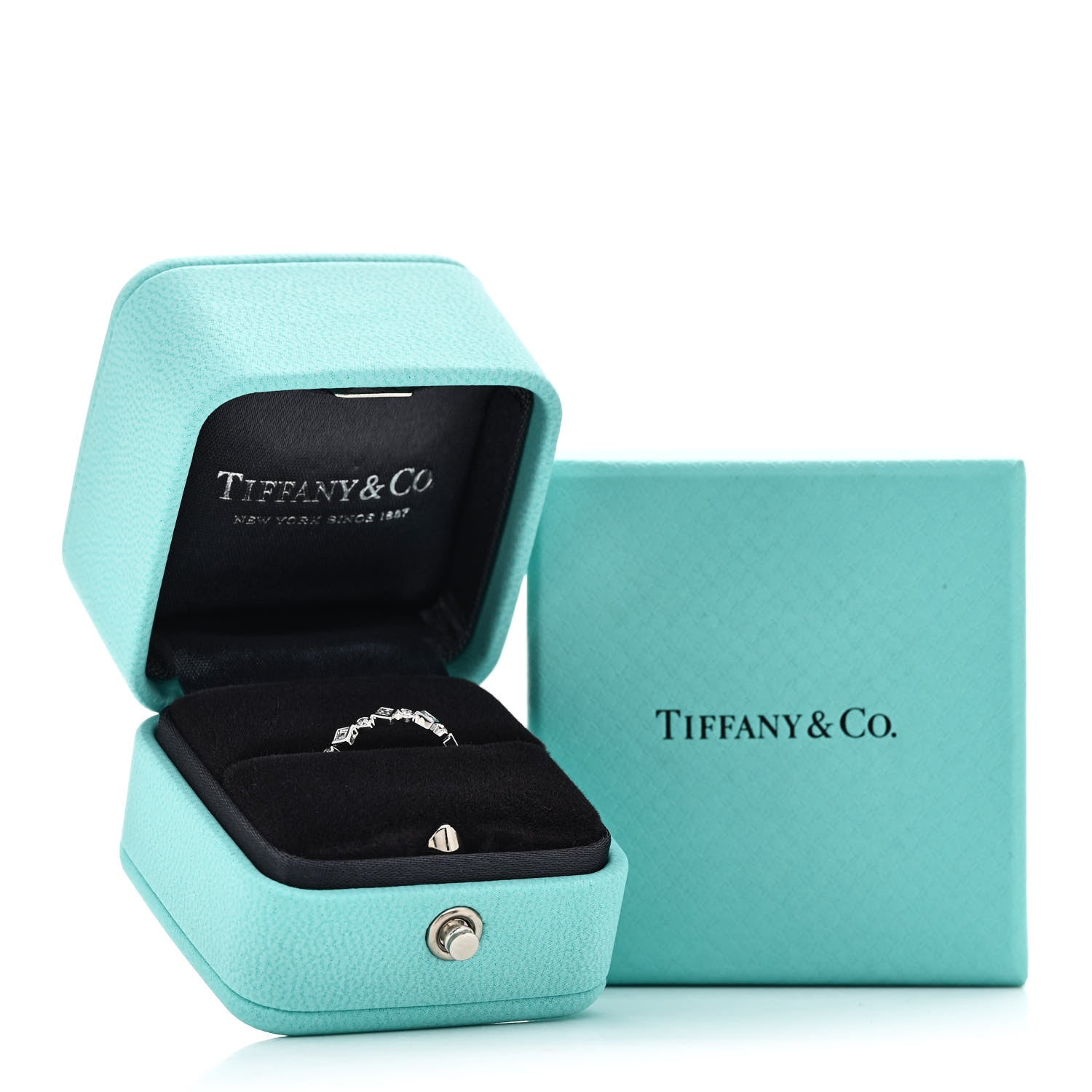 Tiffany Platinum Diamond Jazz Band Ring 48 4.5 5 of 5