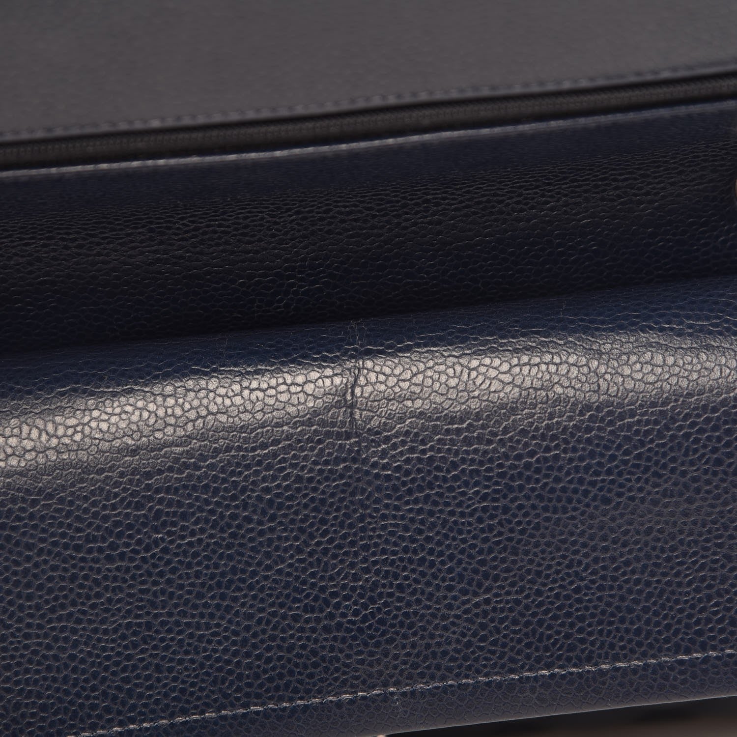 Chanel Caviar Quilted Medium Double Flap Dark Blue 11 of 12