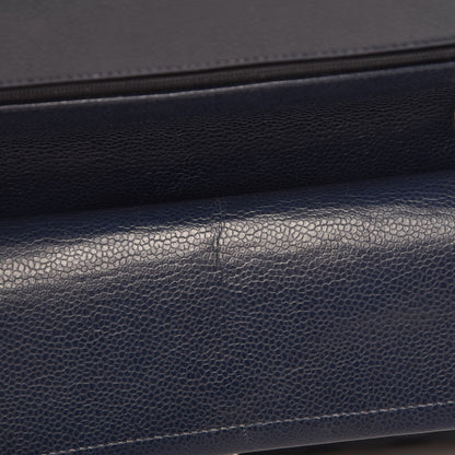 Chanel Caviar Quilted Medium Double Flap Dark Blue 11 of 12