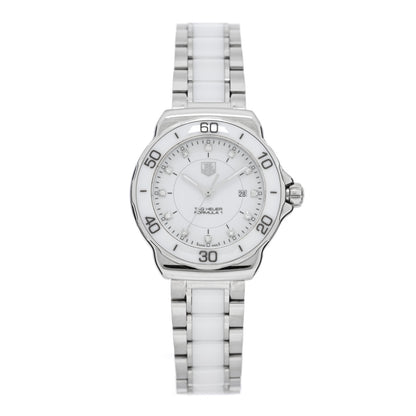 Tag Heuer Stainless Steel Ceramic Diamond 32mm Formula 1 Quartz Watch White WAH1313 1 of 4