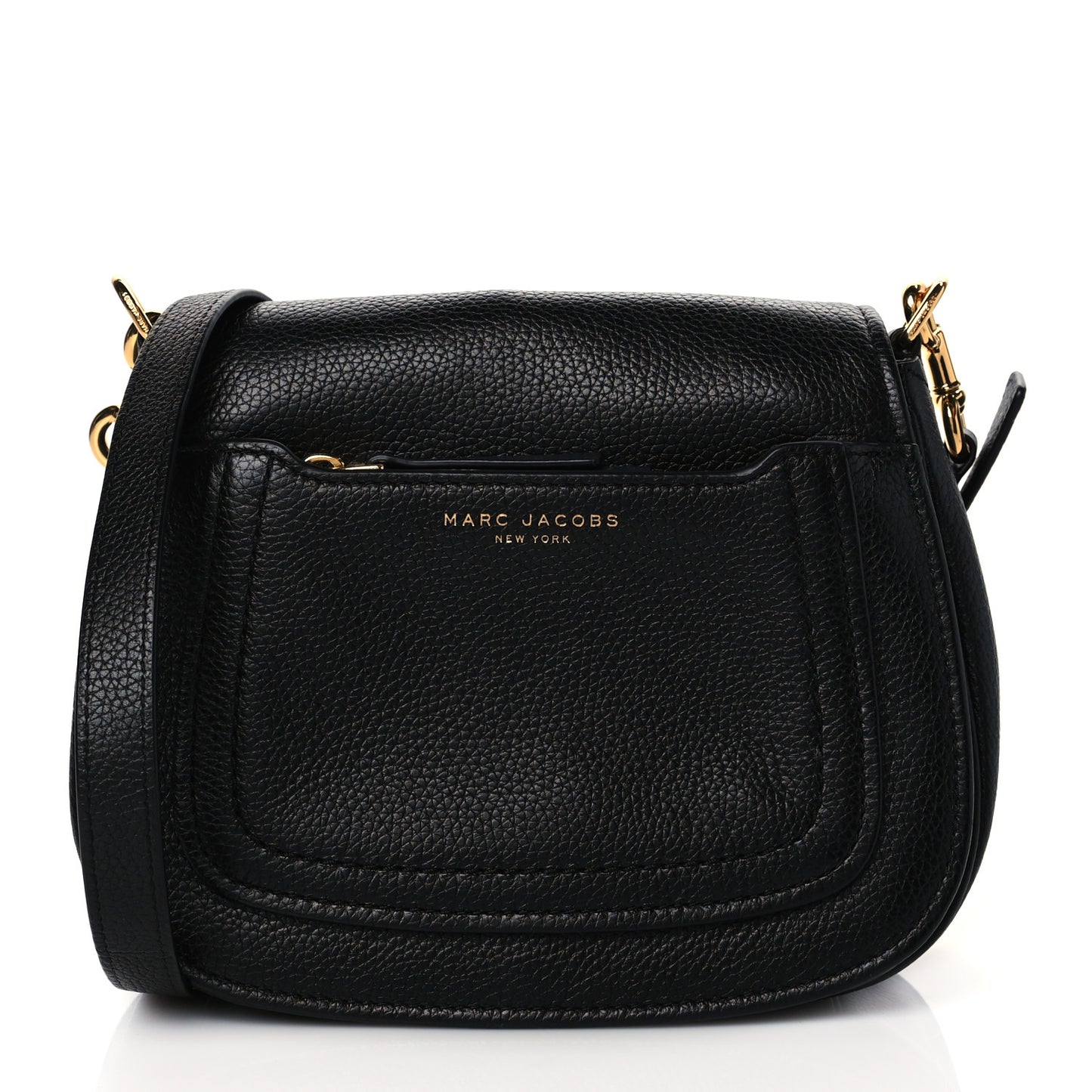 Calfskin Empire City Messenger Crossbody Black