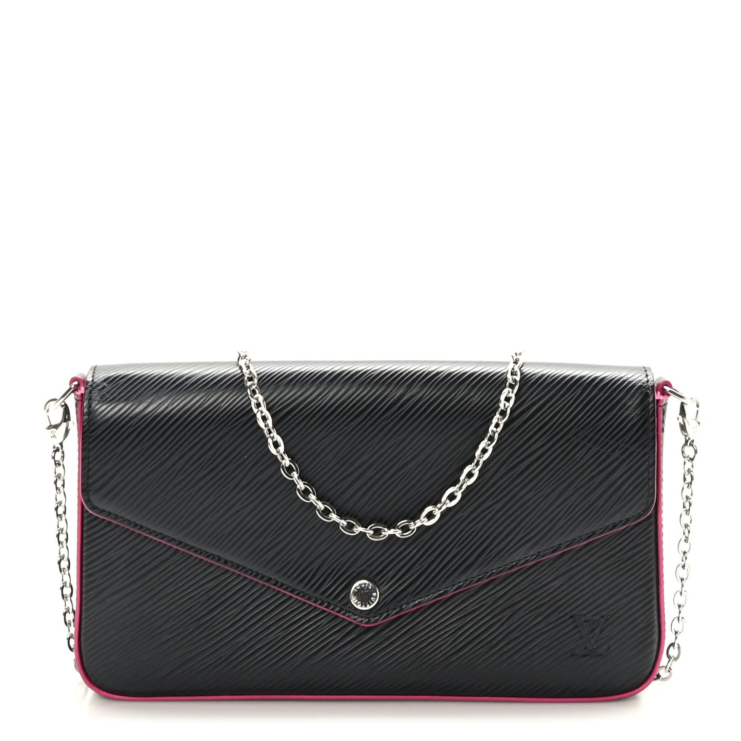 Epi Pochette Felicie Black Hot Pink