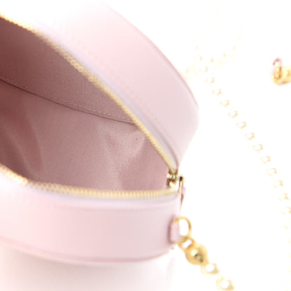 Chanel Calfskin Quilted Pearl Round Clutch With Chain Light Pink 5 of 11