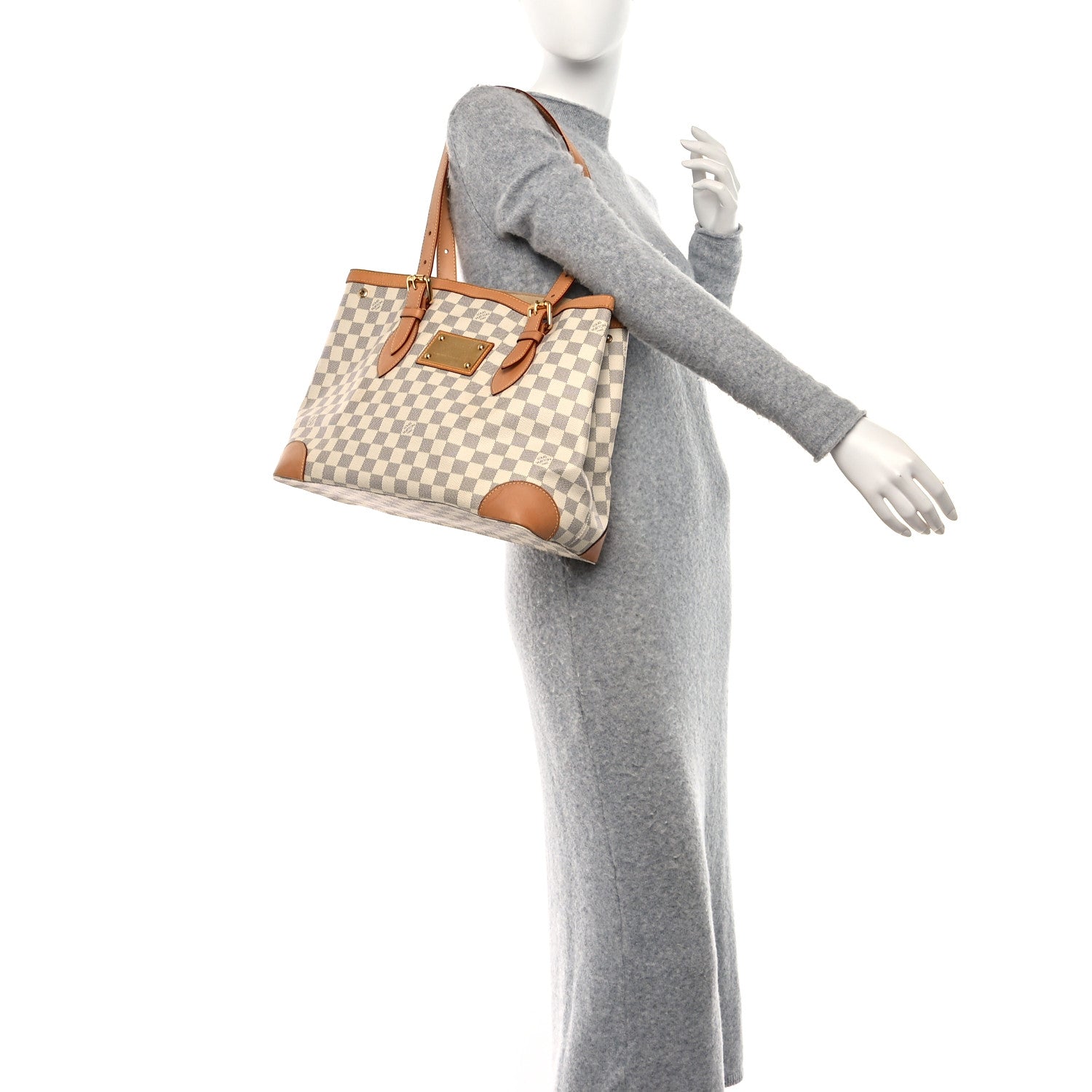 Louis Vuitton Damier Azur Hampstead MM 2 of 10