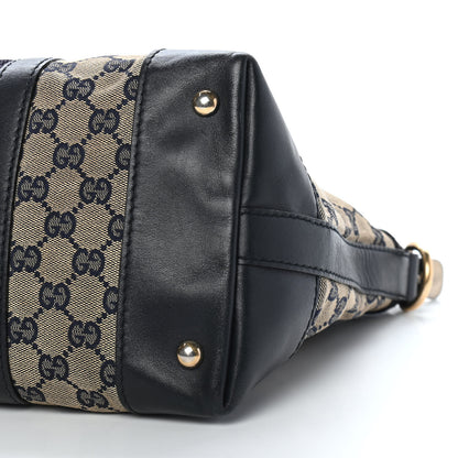 Gucci Monogram Vintage Web Medium Top Handle Bag Navy 8 of 10