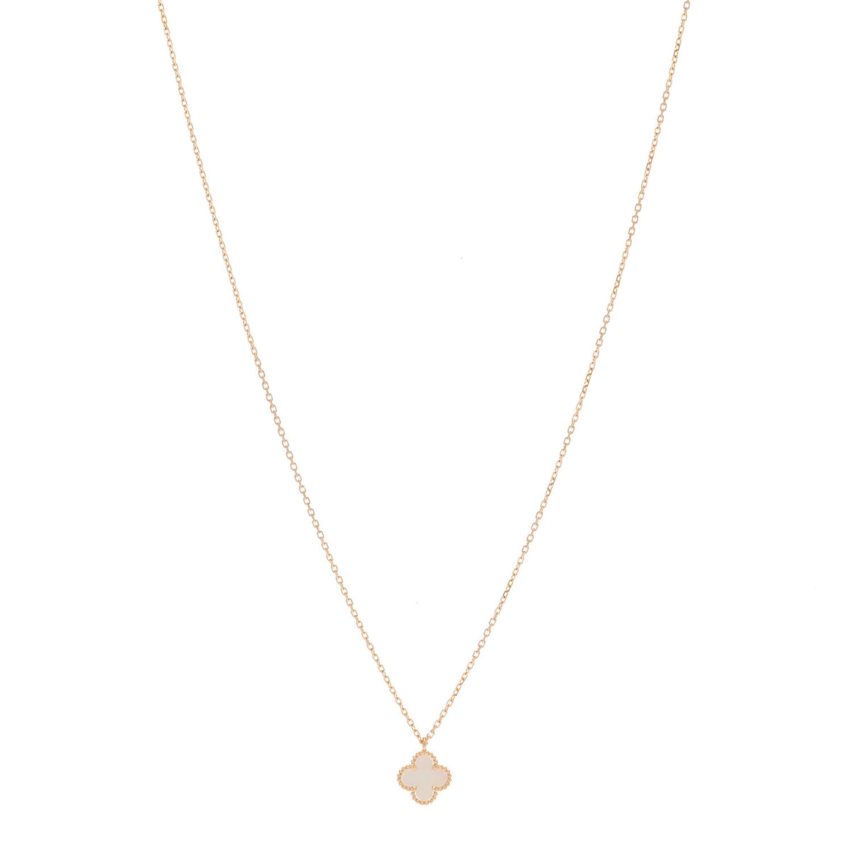 18K Yellow Gold Mother of Pearl Sweet Alhambra Pendant Necklace