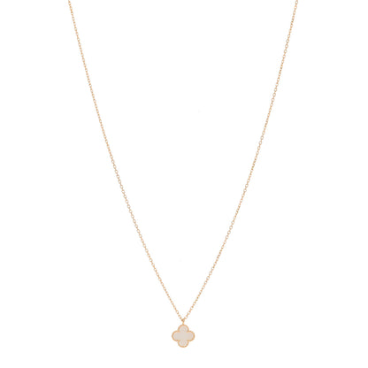 Van Cleef & Arpels 18K Yellow Gold Mother of Pearl Sweet Alhambra Pendant Necklace 1 of 6
