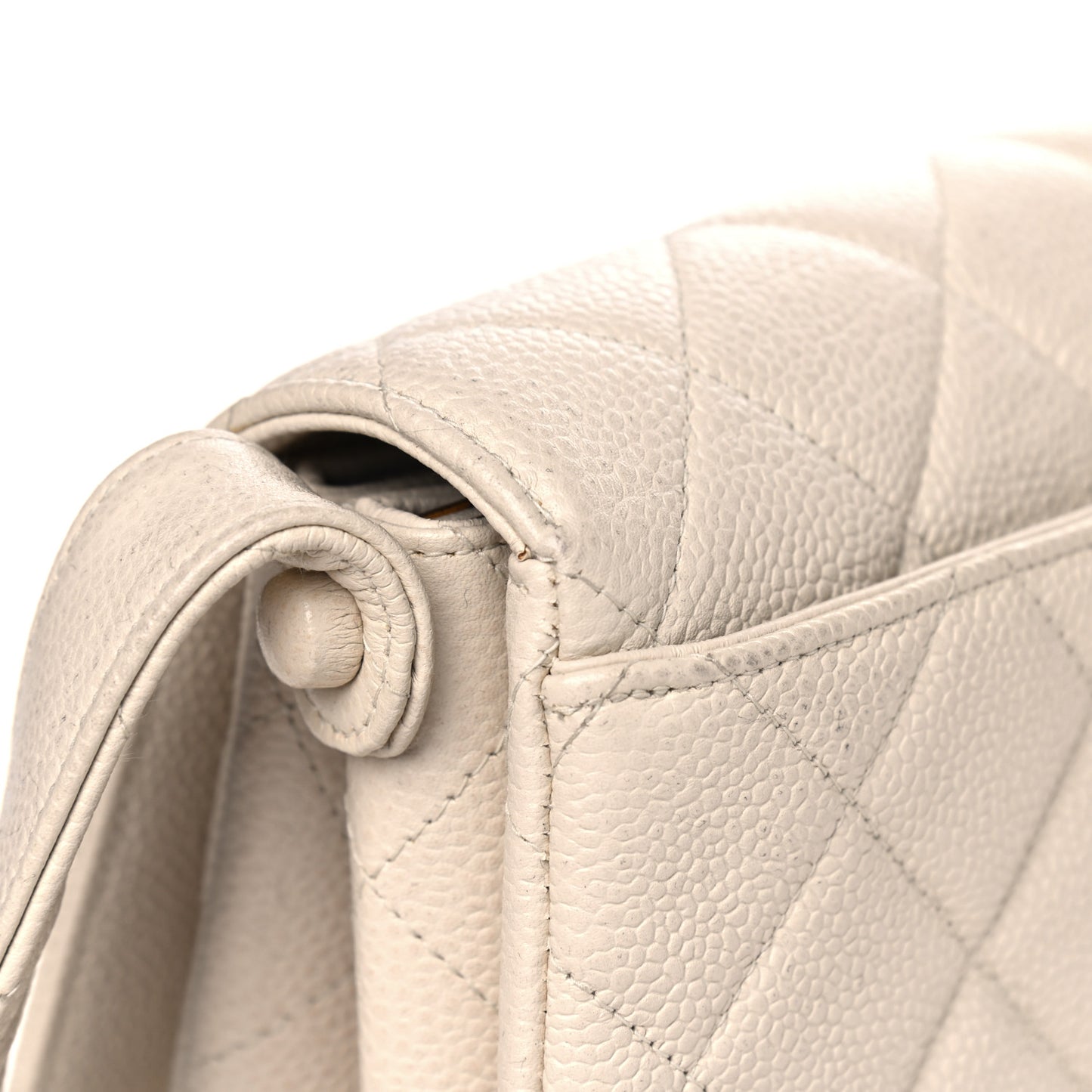 Caviar Quilted Shoulder Bag White