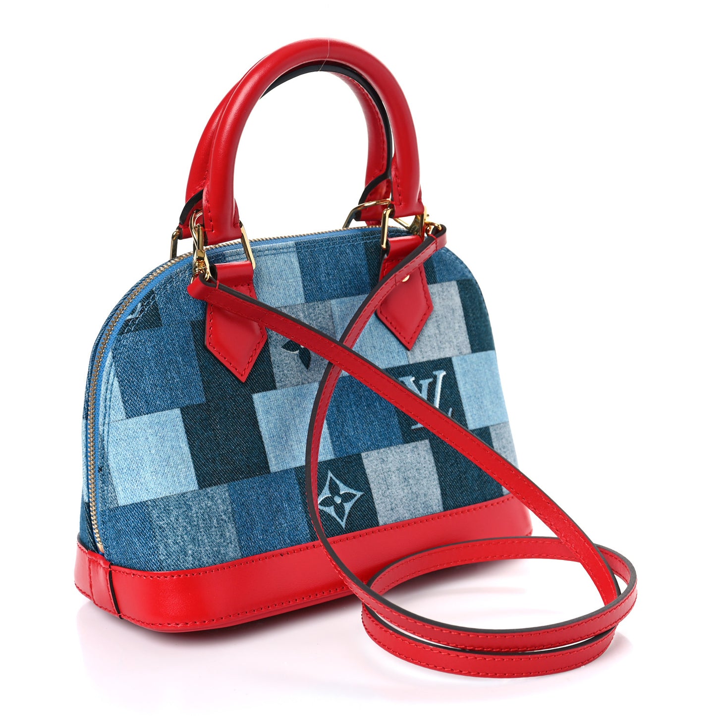 Denim Damier Monogram Patchwork Alma BB