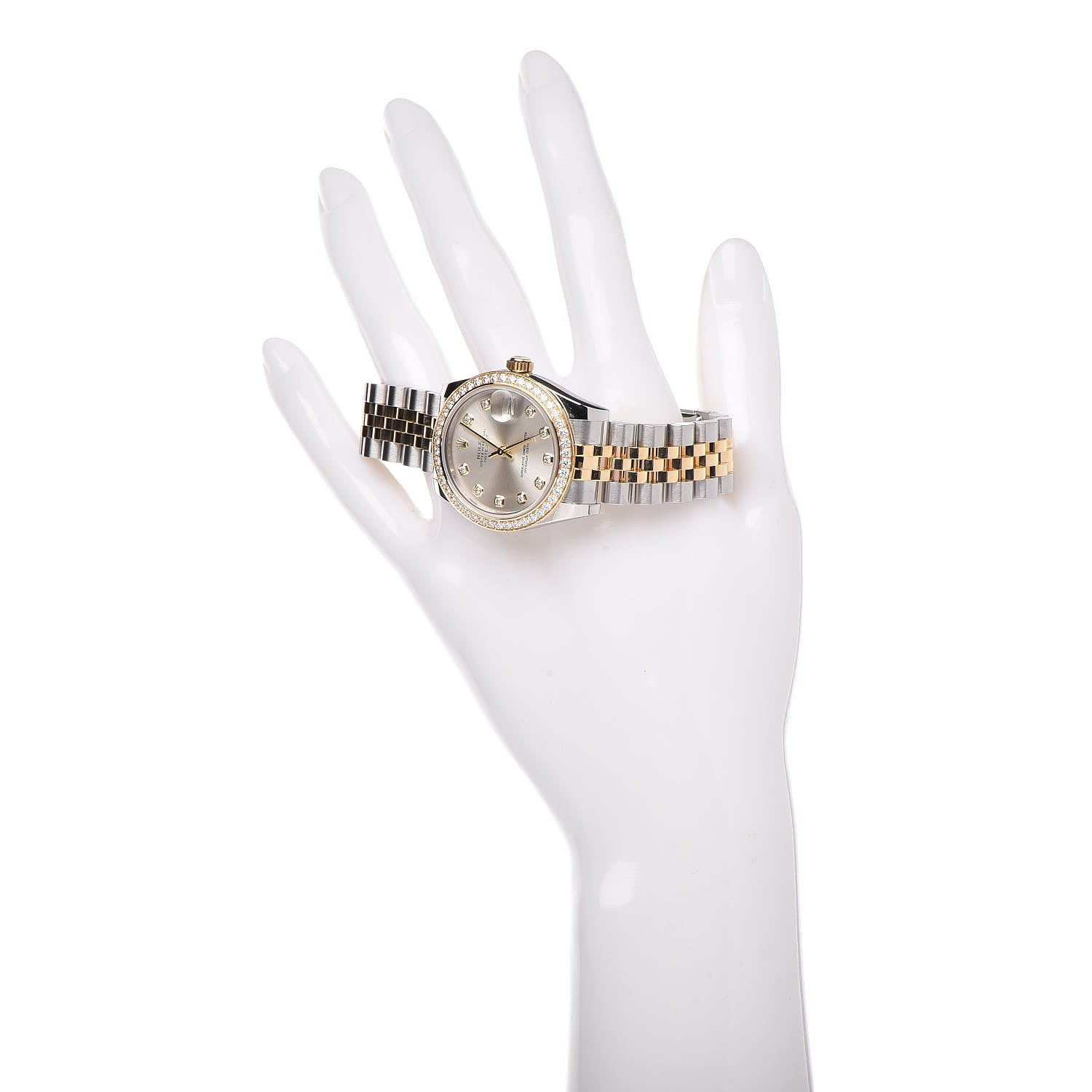 Rolex Stainless Steel 18K Yellow Gold Diamond 31mm Oyster Perpetual Datejust Watch Silver 178383 2 of 7