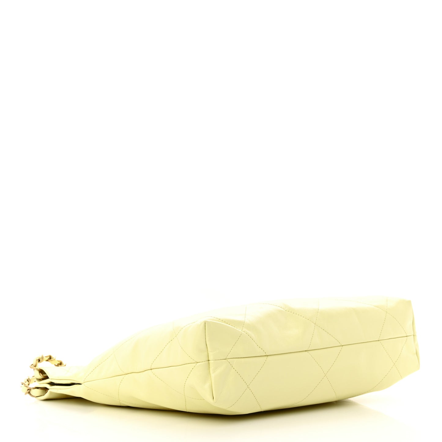 Shiny Calfskin Quilted Small Chanel 22 Light Yellow