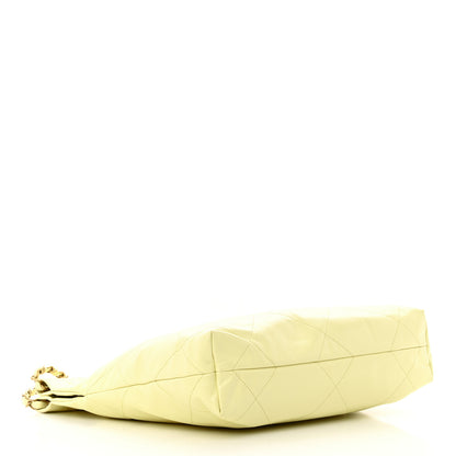 Chanel Shiny Calfskin Quilted Small Chanel 22 Light Yellow 5 of 11
