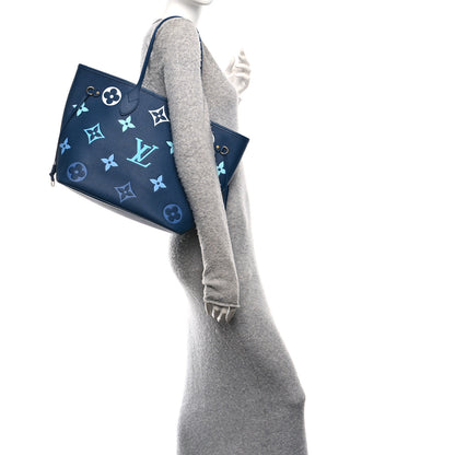 Louis Vuitton Empreinte Monogram Giant Neverfull MM Degrade Bleu 2 of 10