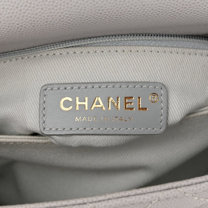 Chanel Caviar Quilted Mini Coco Handle Flap Light Grey 6 of 12