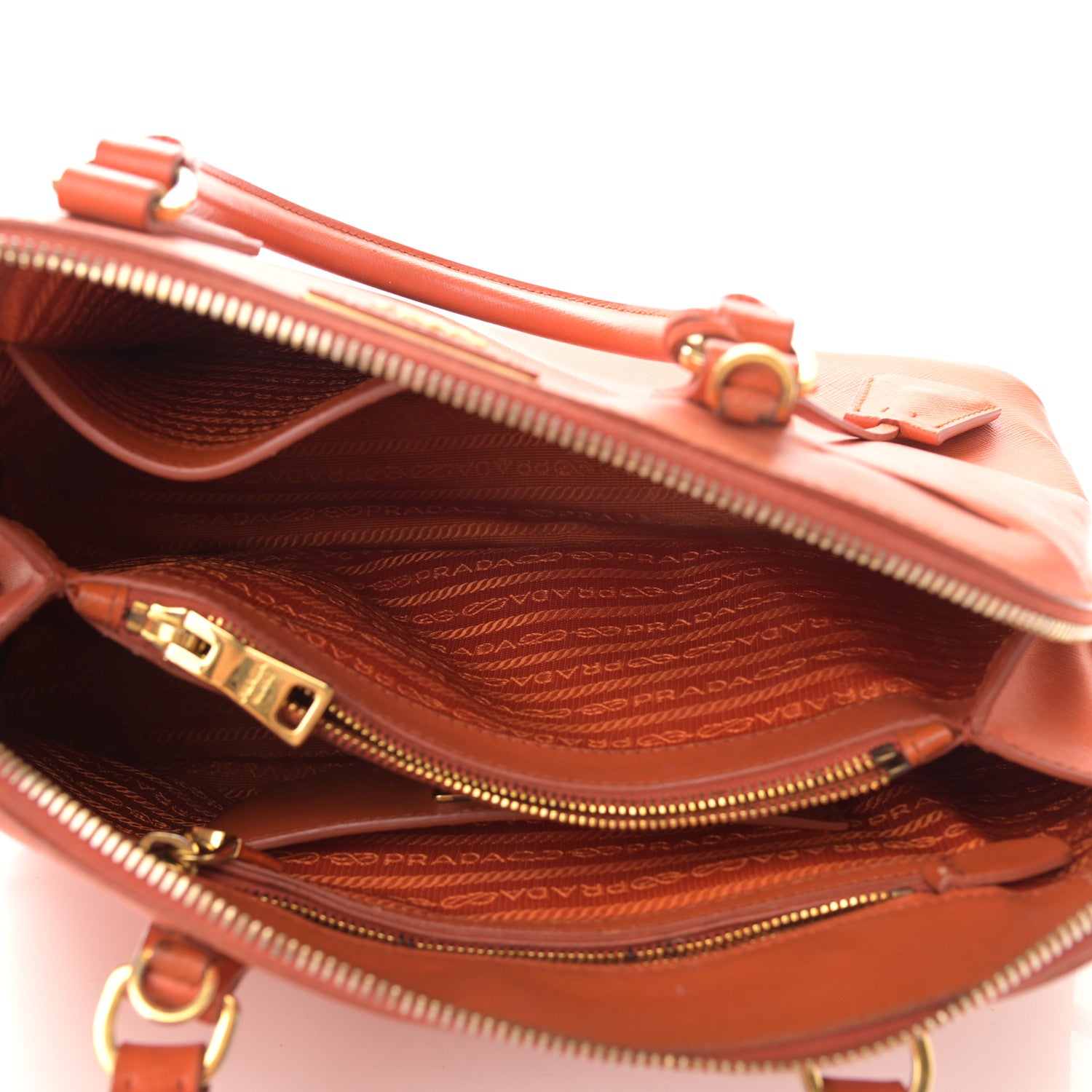 Prada Saffiano Lux Medium Promenade Tote Papaya 5 of 19
