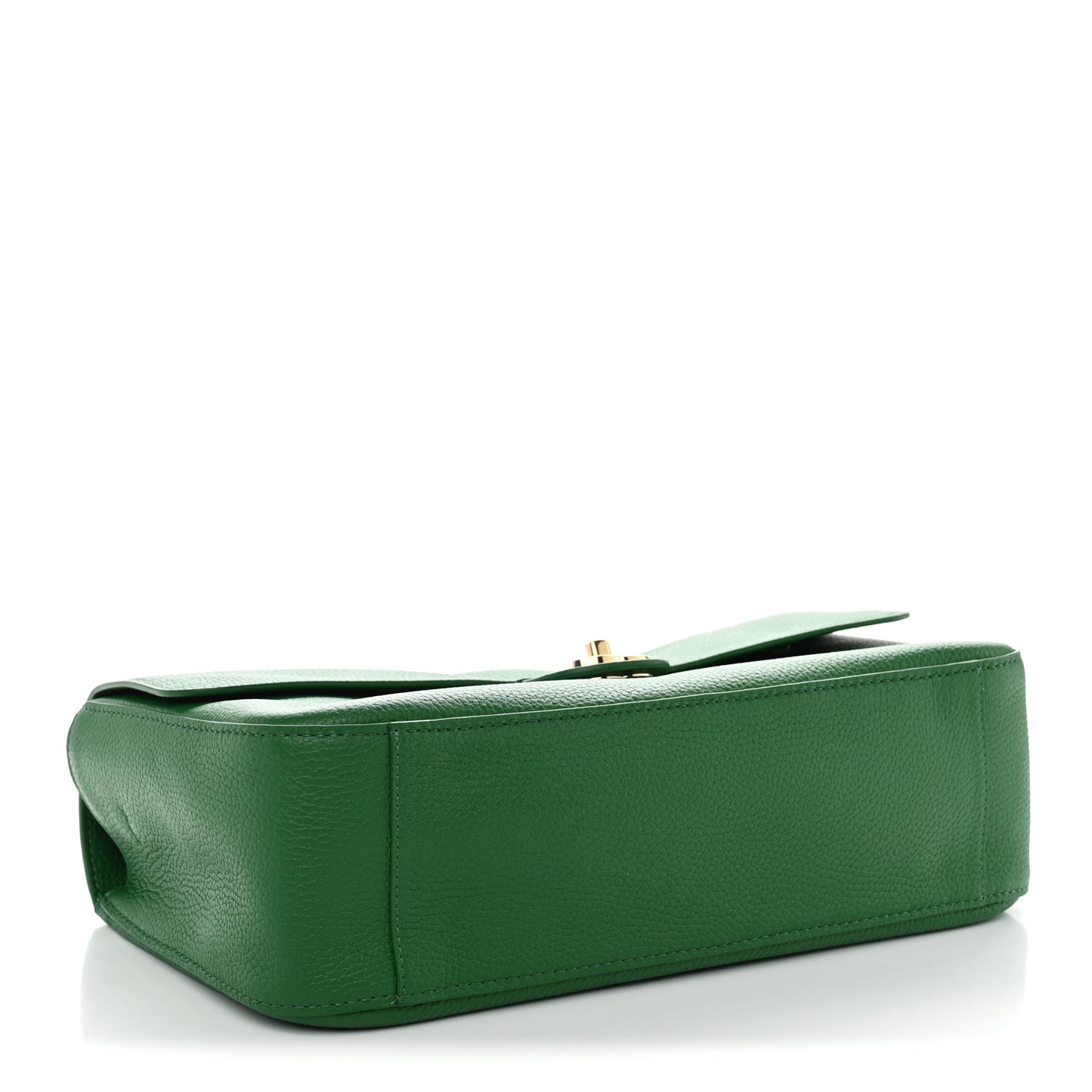 Grained Calfskin Small Souplissimo Maxi Flap Green