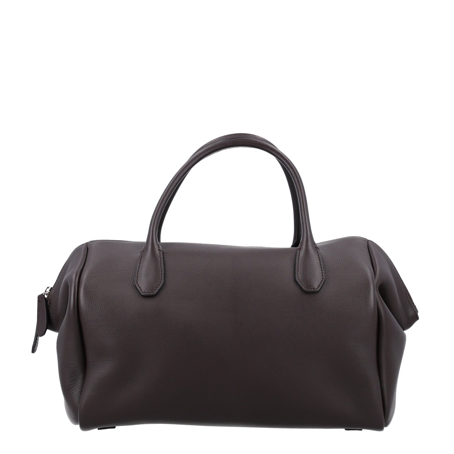 The Row Grained Calfskin Faye Bowling Bag Dark Brown 1 of 9