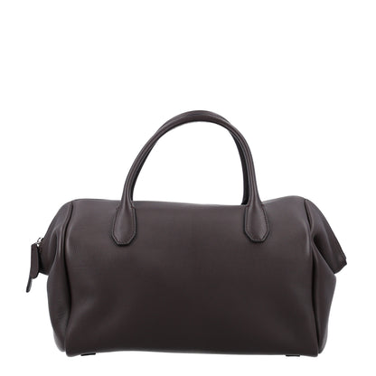 The Row Grained Calfskin Faye Bowling Bag Dark Brown 1 of 9