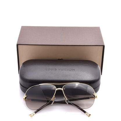 Louis Vuitton Monogram Petite Viola Pilote Aviator Sunglasses Z0571U Brown 7 of 7