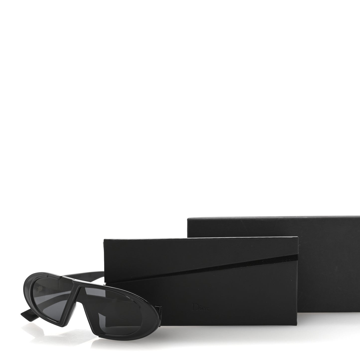 Acetate Oblique Oval Sunglasses Black