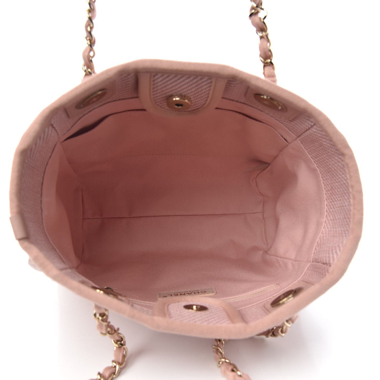Mixed Fibers Calfskin Mini Deauville Tote Rose Pink