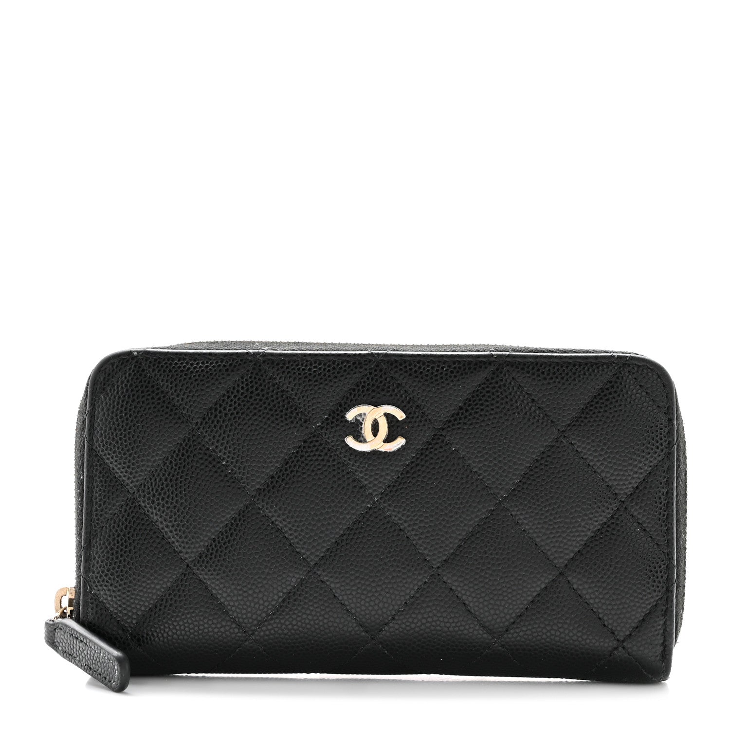 Chanel Caviar Quilted Medium Zip Around Wallet Black 1 of 12