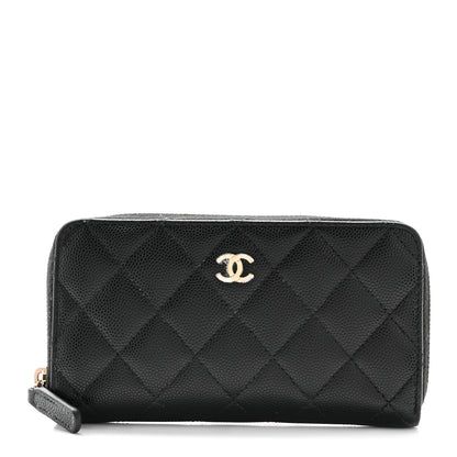 Chanel Caviar Quilted Medium Zip Around Wallet Black 1 of 12
