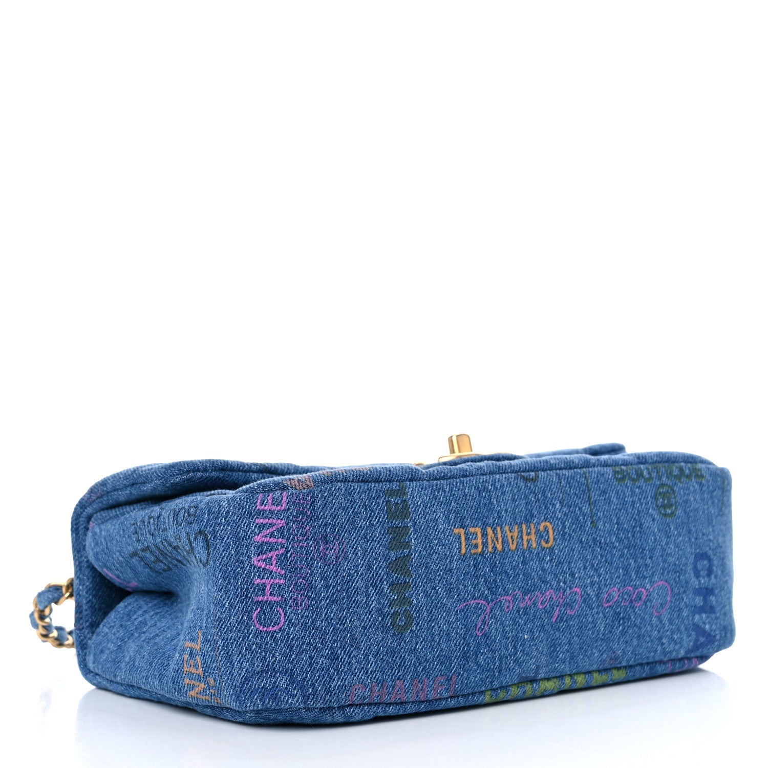 Chanel Denim Quilted Mini Denim Mood Rectangular Flap Blue Multicolor 4 of 10