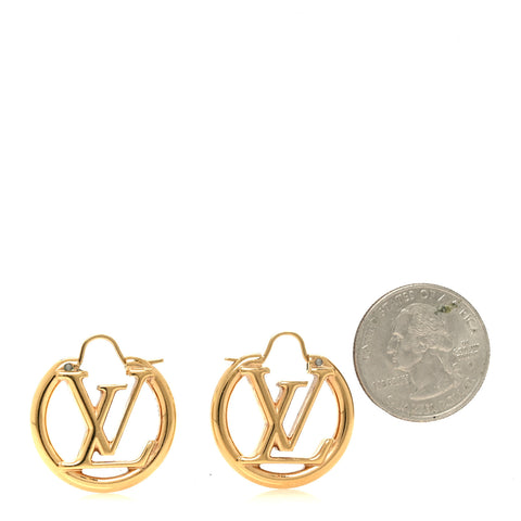 Metal Small Louise Hoop Earrings Gold