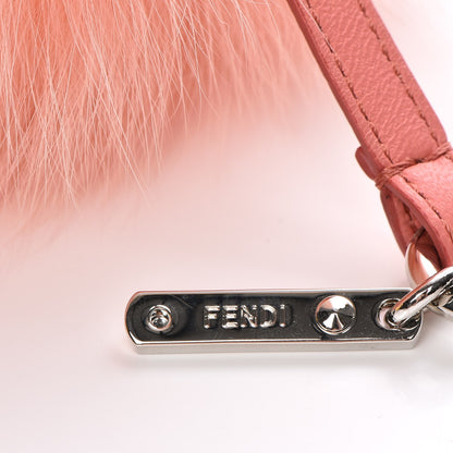 Fendi Fox Fur Y ABCharm Bag Charm Pink Black 3 of 5