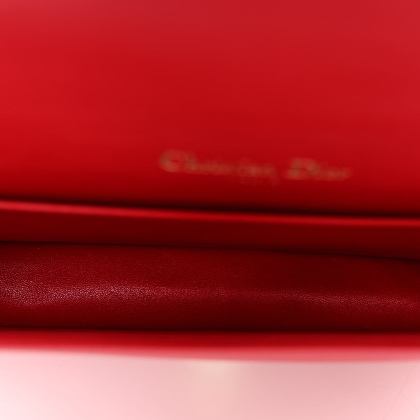 Lambskin Cannage Lady Dior Pouch Red