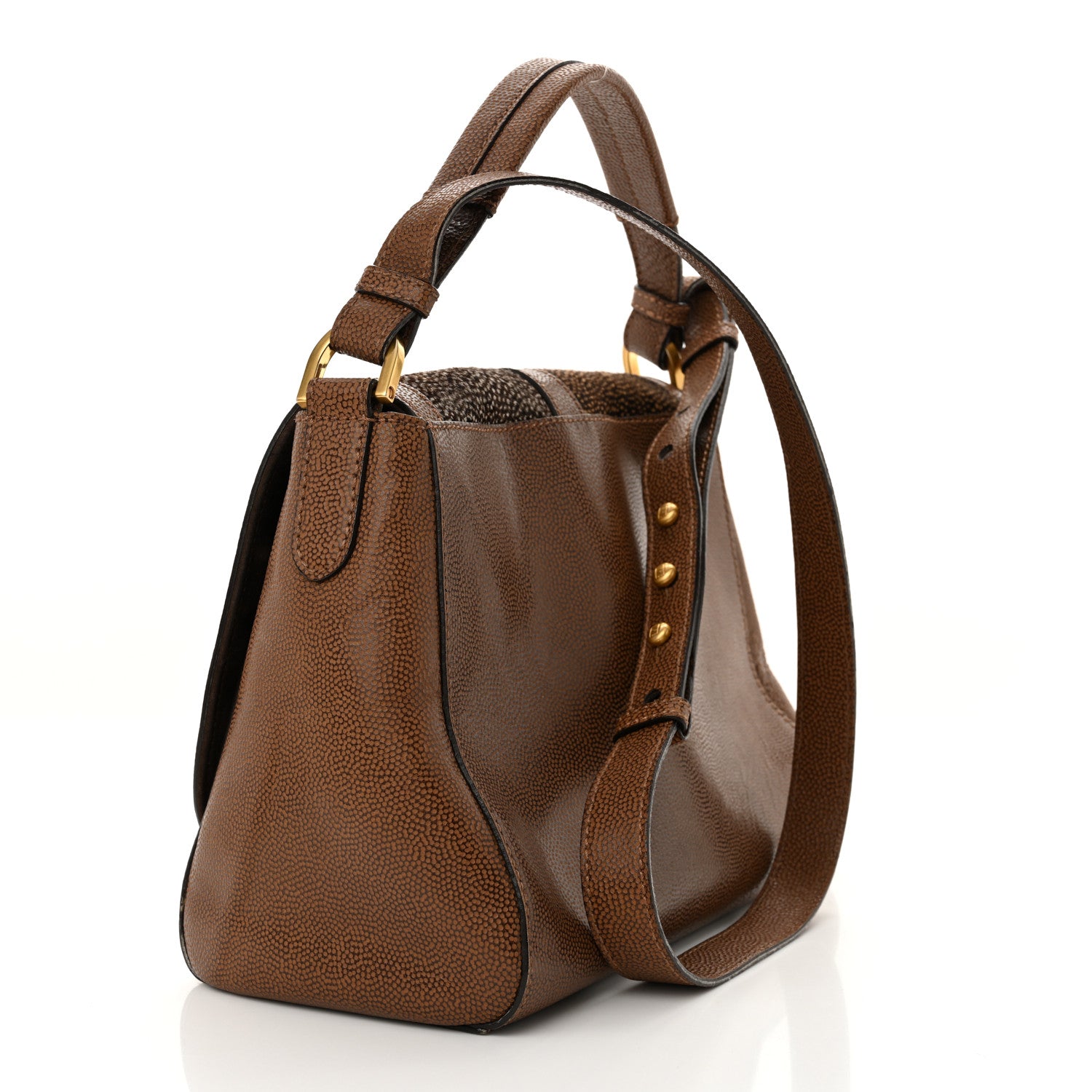 Fendi Stingray Calf Hair Colorblock Anna Shoulder Bag Brown 3 of 14