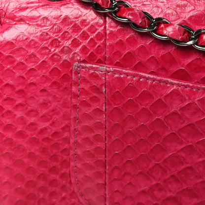 Chanel Snakeskin Medium Double Flap Pink 11 of 12