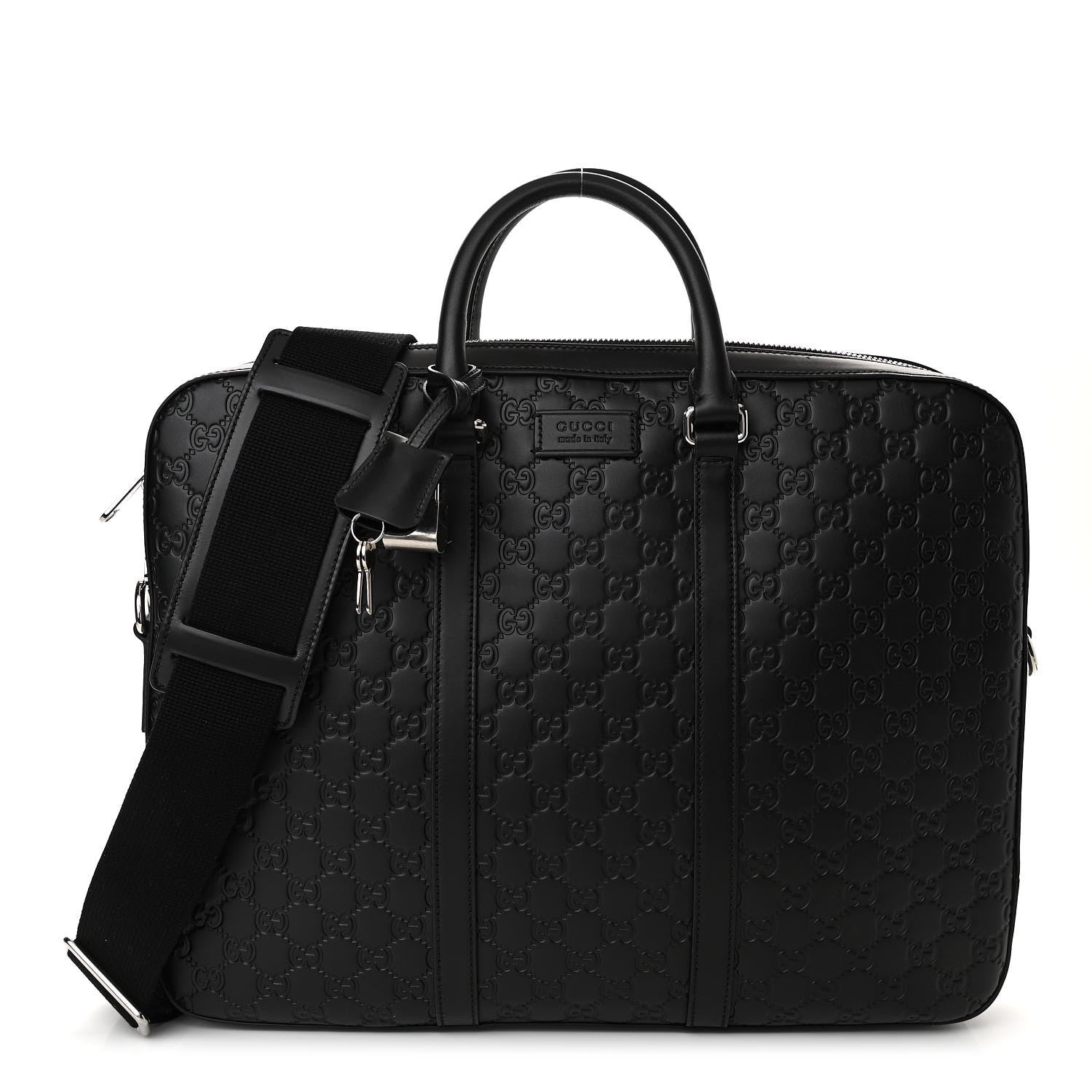 Gucci Guccissima Signature Briefcase Black 1 of 10