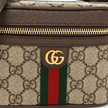 Gucci GG Supreme Monogram Textured Calfskin Web Mini Ophidia Top Handle Bag Beige Ebony New Acero 8 of 11