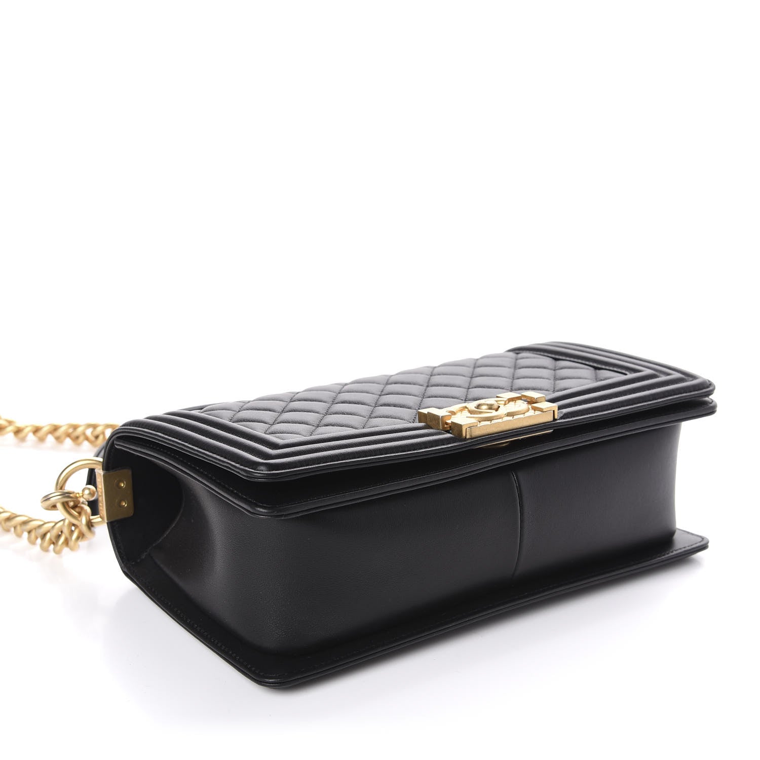 Chanel Lambskin Quilted Medium Boy Top Handle Flap Black 5 of 13