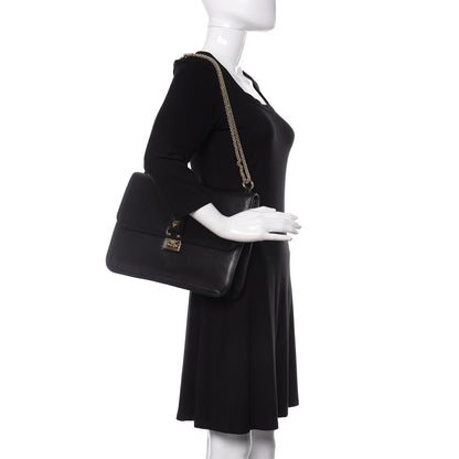 Valentino Garavani Vitello Extra Large Glam Lock Rockstud Flap Black 2 of 13