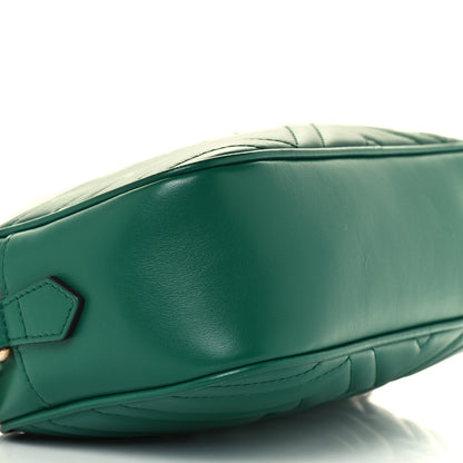 Gucci Calfskin Matelasse Small GG Marmont Chain Shoulder Bag Emerald Green 10 of 11