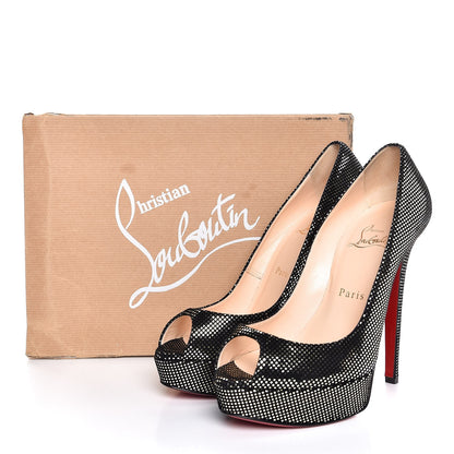 Christian Louboutin Suede Square Banana 140 Pumps 38 Platine 8 of 8