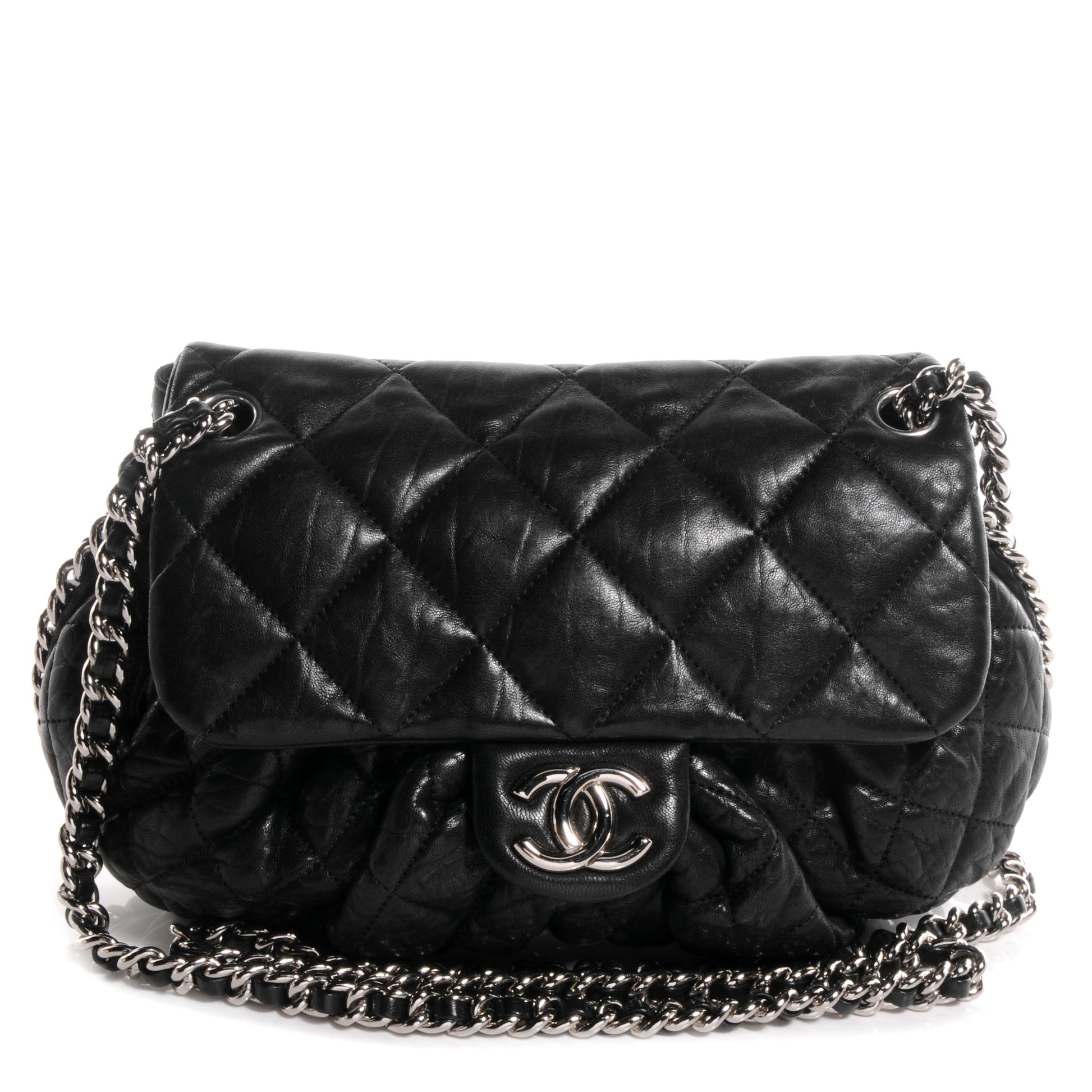 Chanel Lambskin Chain Around Medium Messenger Bag Black 1 of 9