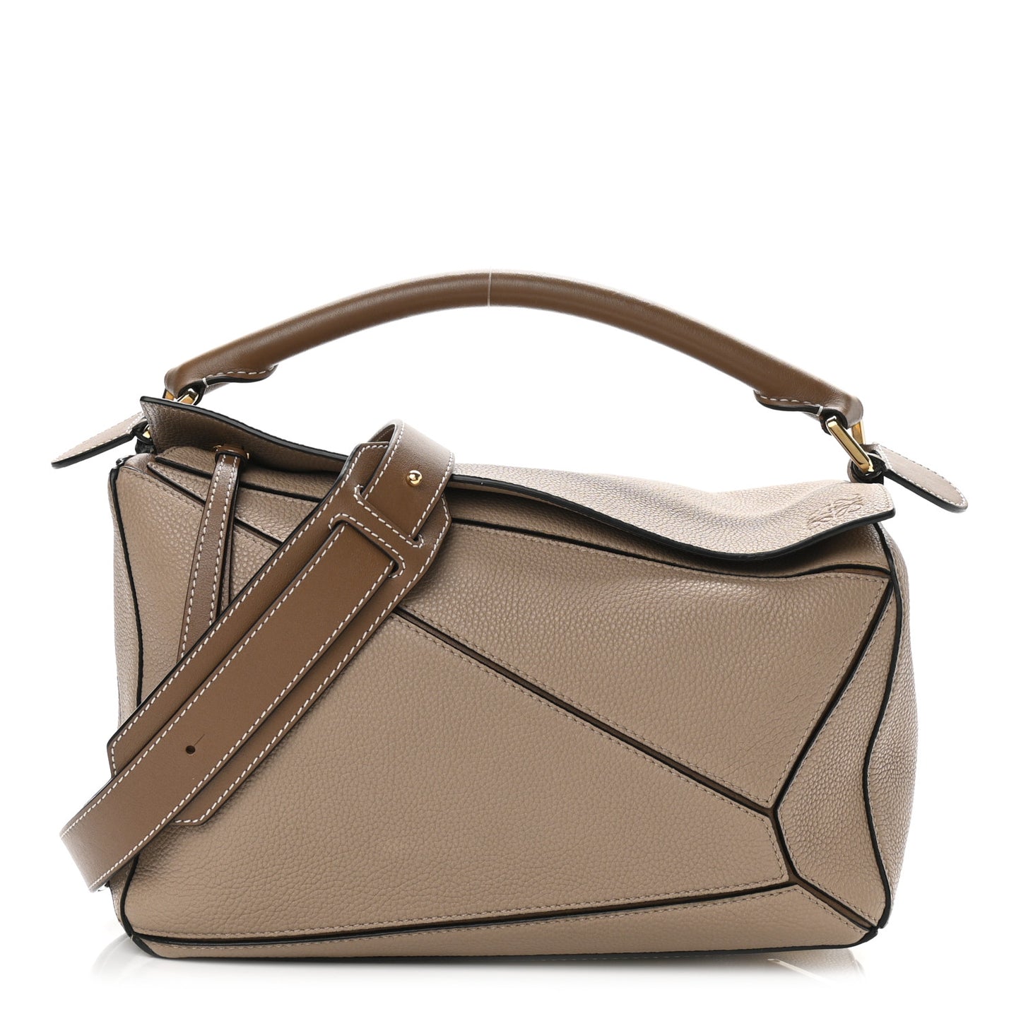 Calfskin Medium Puzzle Bag Sand Mink